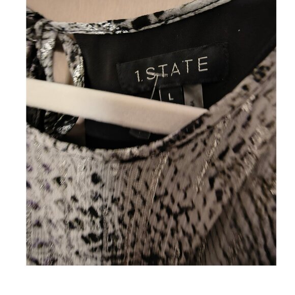 1. STATE Metallic Snake Print Back Cutout Dress NWT L - Picture 4 of 5